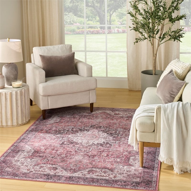 Nourison Home Nourison Washables 6' x 9' PolyesterRed Area Rug