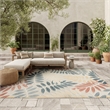 Nourison Home Aloha 8' x 11' Fabric Ivory Blue Area Rug