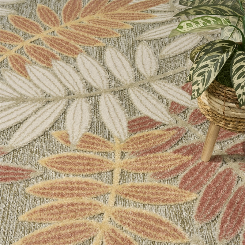 Nourison Home Aloha 8' x 11' Fabric Sage Rose Area Rug