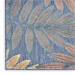 Nourison Home Aloha 9' x 12' Fabric Blue Rose Area Rug