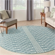 Nourison Home Positano 6' x Round Fabric Aqua Area Rug