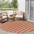 Nourison Home Positano 8' x Round Fabric Terracotta Ivory Area Rug