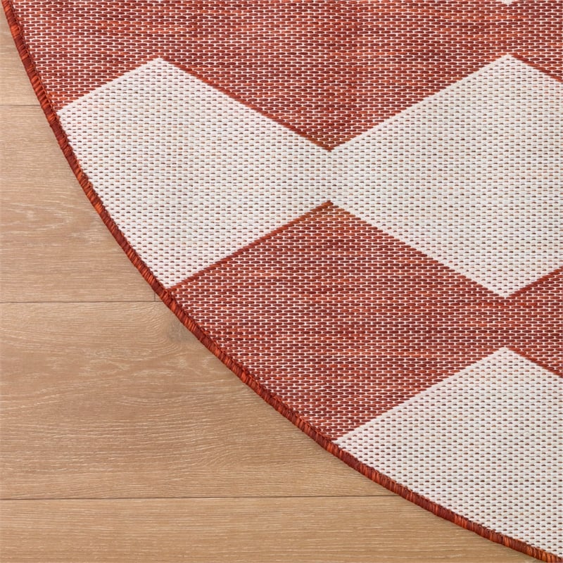 Nourison Home Positano 8' x Round Fabric Terracotta Area Rug