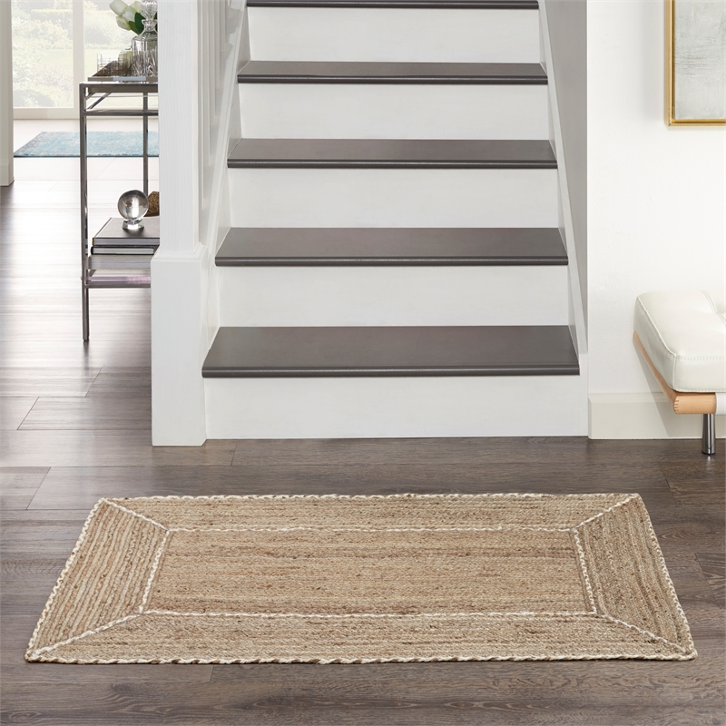 Nourison Home Terrazzo Jute 2' x 3' Natural Grey Area Rug