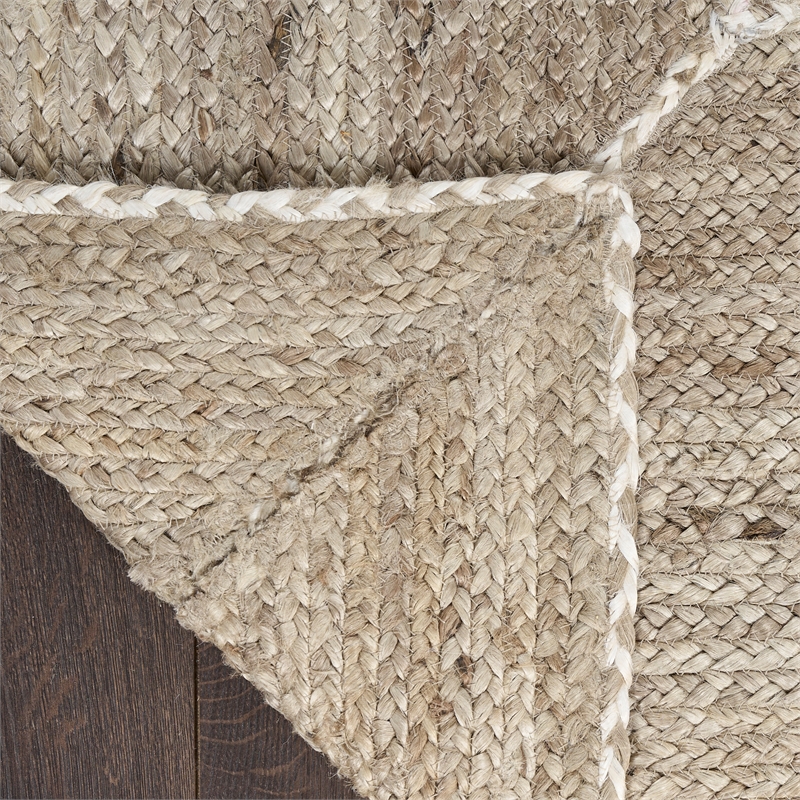 nourison home terrazzo jute 4' x 6' natural grey area rug