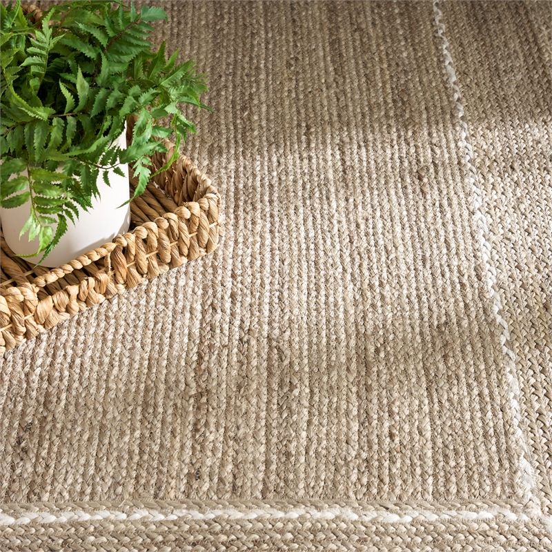 nourison home terrazzo jute 4' x 6' natural grey area rug