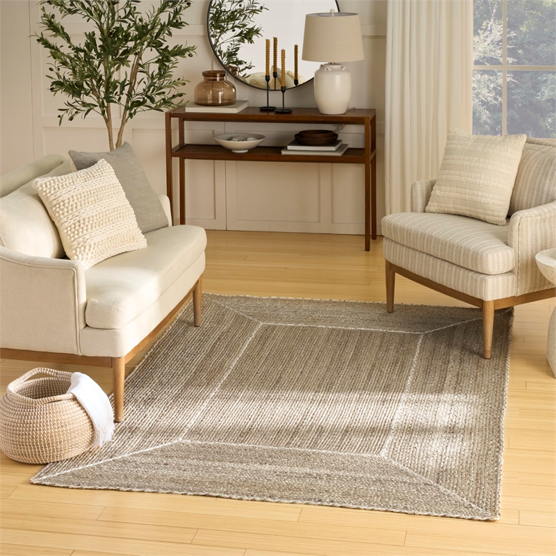 Nourison Home Terrazzo Jute 5' x 7' Natural Grey Area Rug