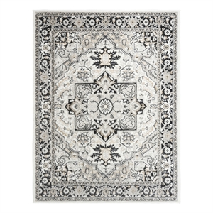 Nourison Home Dekor 4' x 6' Polyester Ivory Charcoal Area Rug