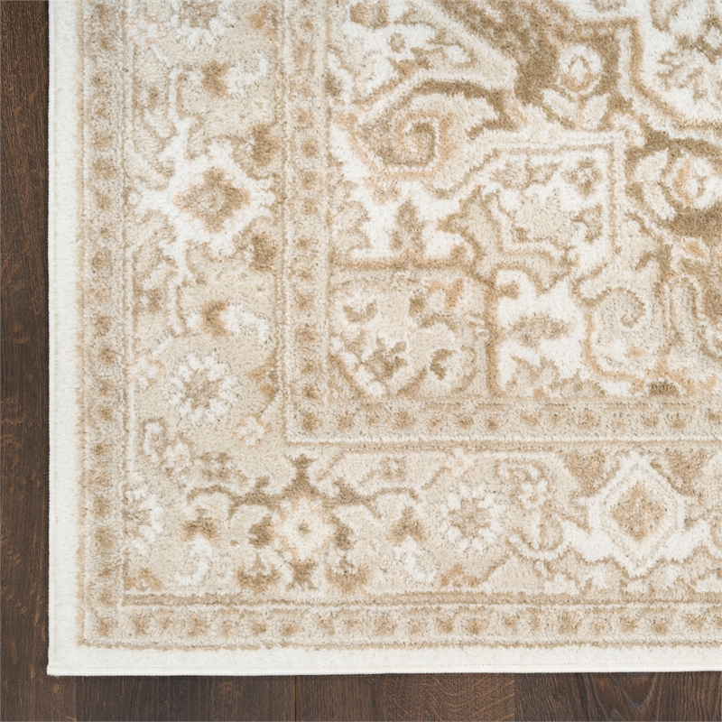 Nourison Home Dekor 4' x 6' Polyester Ivory Taupe Area Rug