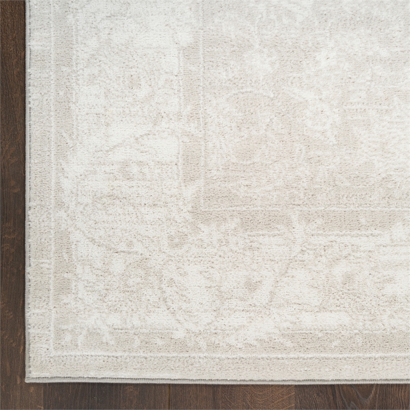Nourison Home Dekor 4' x 6' Polyester Light Grey Area Rug