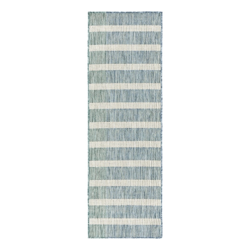 Nourison Home Positano 8' Runner Fabric Aqua Ivory Area Rug