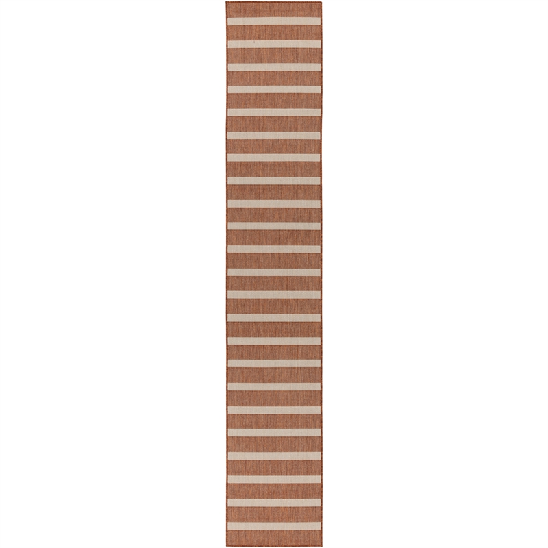 Nourison Home Positano 12' Runner Fabric Terracotta Ivory Area Rug