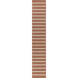Nourison Home Positano 12' Runner Fabric Terracotta Ivory Area Rug