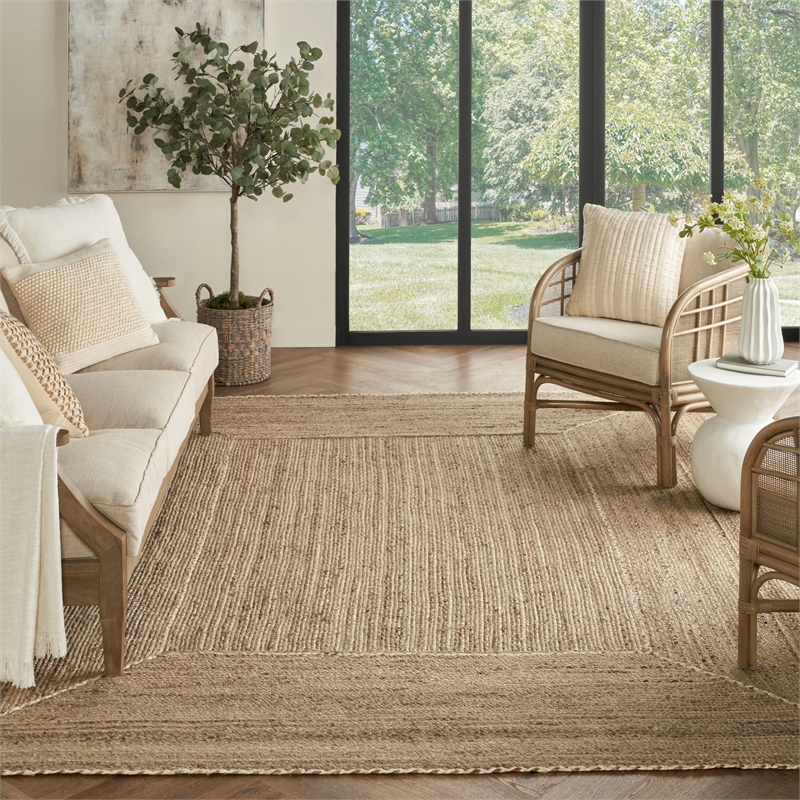 Nourison Home Terrazzo Jute 8' x 10' Natural Grey Area Rug