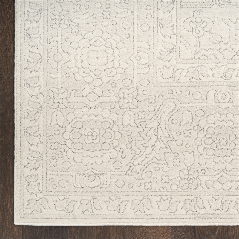 Nourison Home Grace 5' x 7' PolyesterIvory Light Grey Area Rug