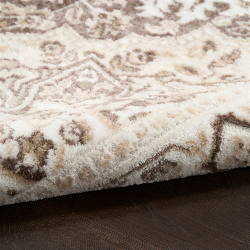 Nourison Home Dekor 4' x 6' Polyester Brown Ivory Area Rug