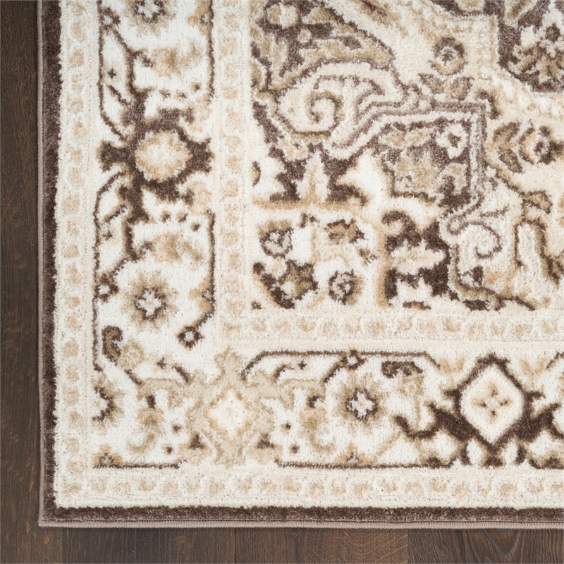 Nourison Home Dekor 5' x 7' Polyester Brown Ivory Area Rug