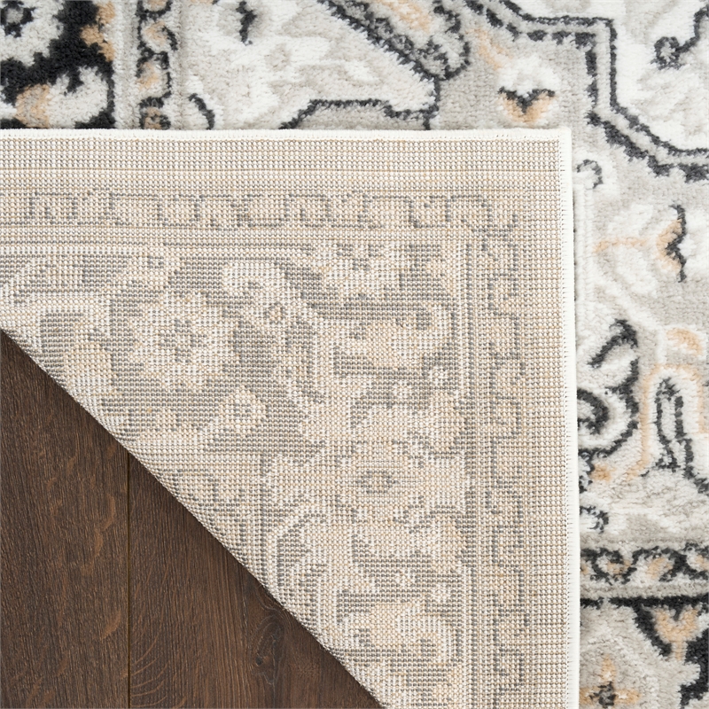 Nourison Home Dekor 5' x 7' PolyesterIvory Charcoal Area Rug
