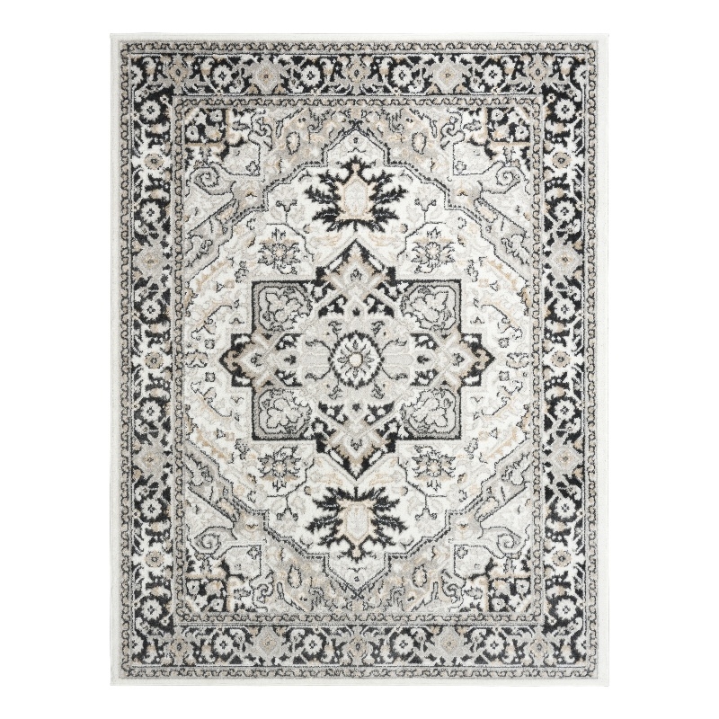 Nourison Home Dekor 5' x 7' PolyesterIvory Charcoal Area Rug