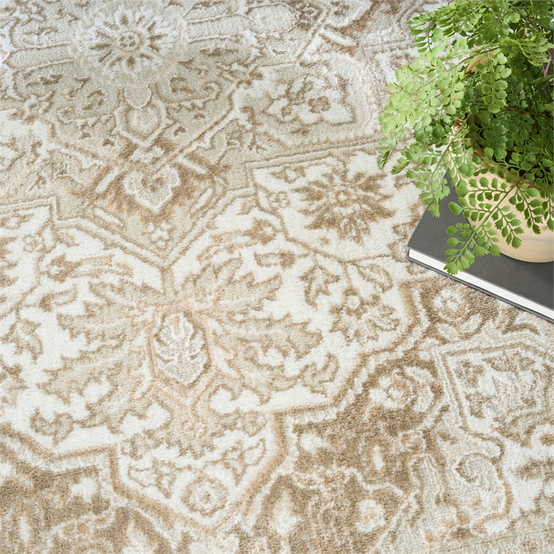 Nourison Home Dekor 5' x 7' Polyester Ivory Taupe Area Rug