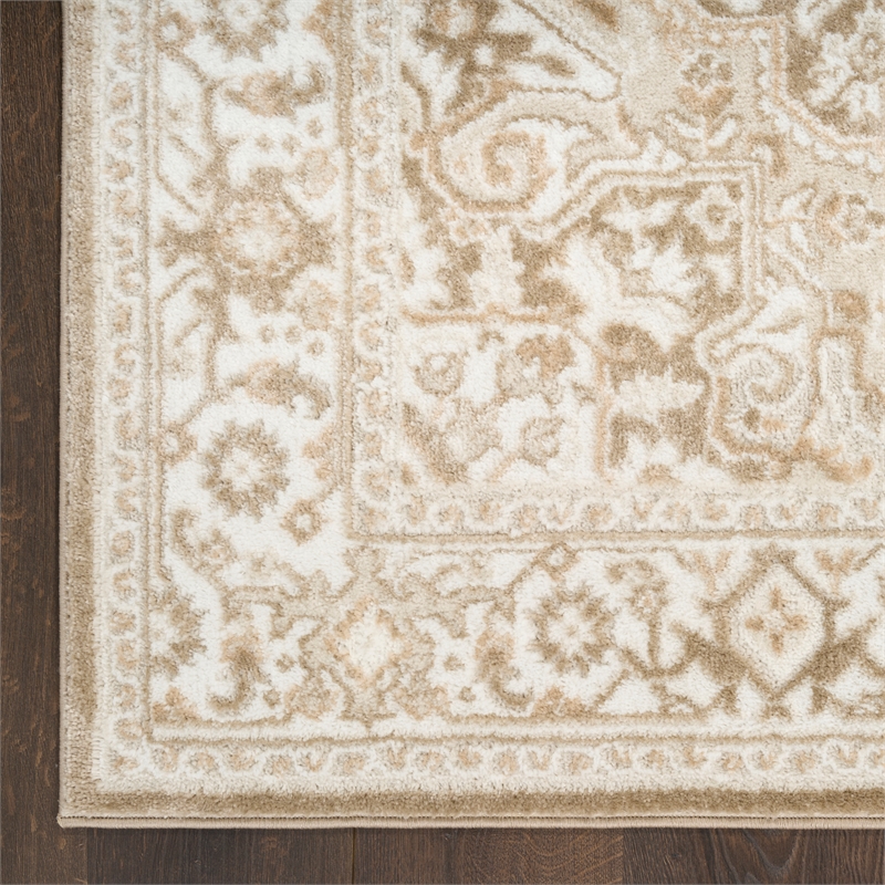 Nourison Home Dekor 4' x 6' Polyester Taupe Ivory Area Rug