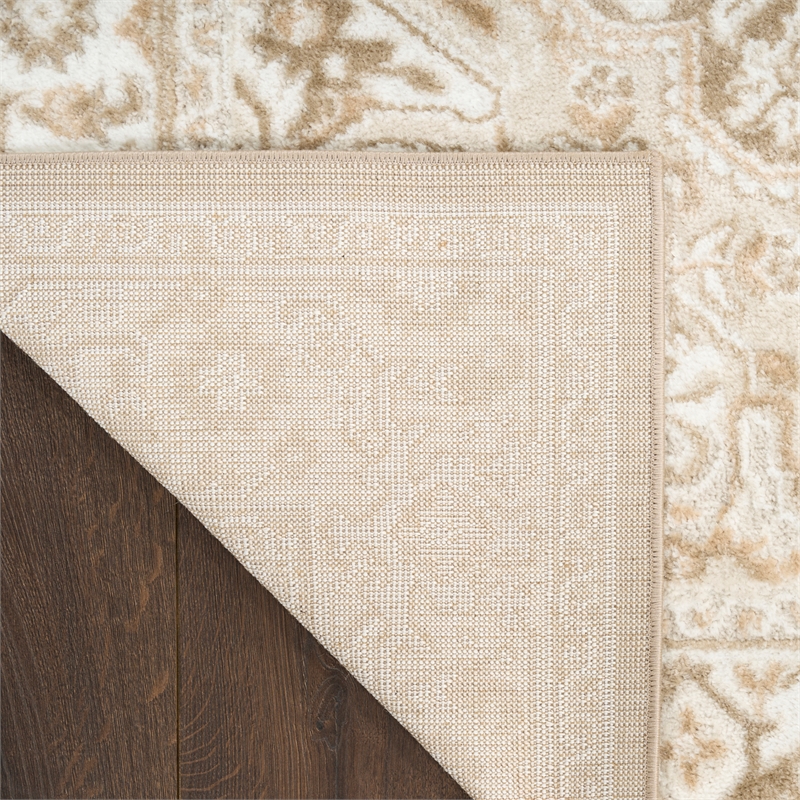 Nourison Home Dekor 4' x 6' Polyester Taupe Ivory Area Rug