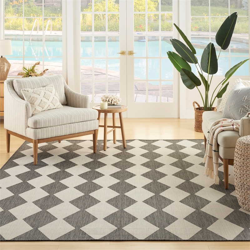 Nourison Home Positano 7' x 10' Fabric Charcoal Area Rug