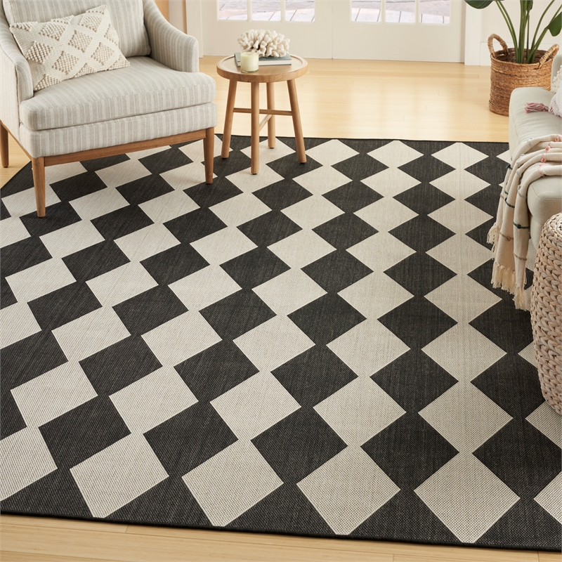 Nourison Home Positano 6' x 9' Fabric Black Area Rug