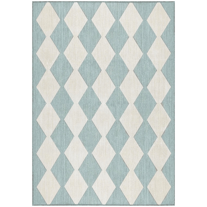 Nourison Home Positano 4' x 6' Fabric Aqua Area Rug