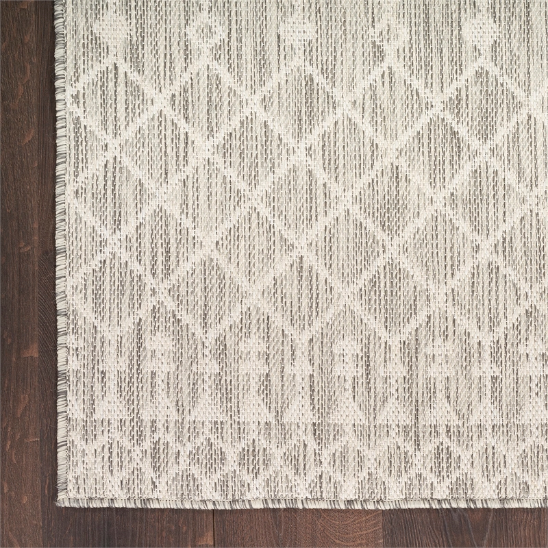 Nourison Home Positano 6' Runner Fabric Light Grey Area Rug