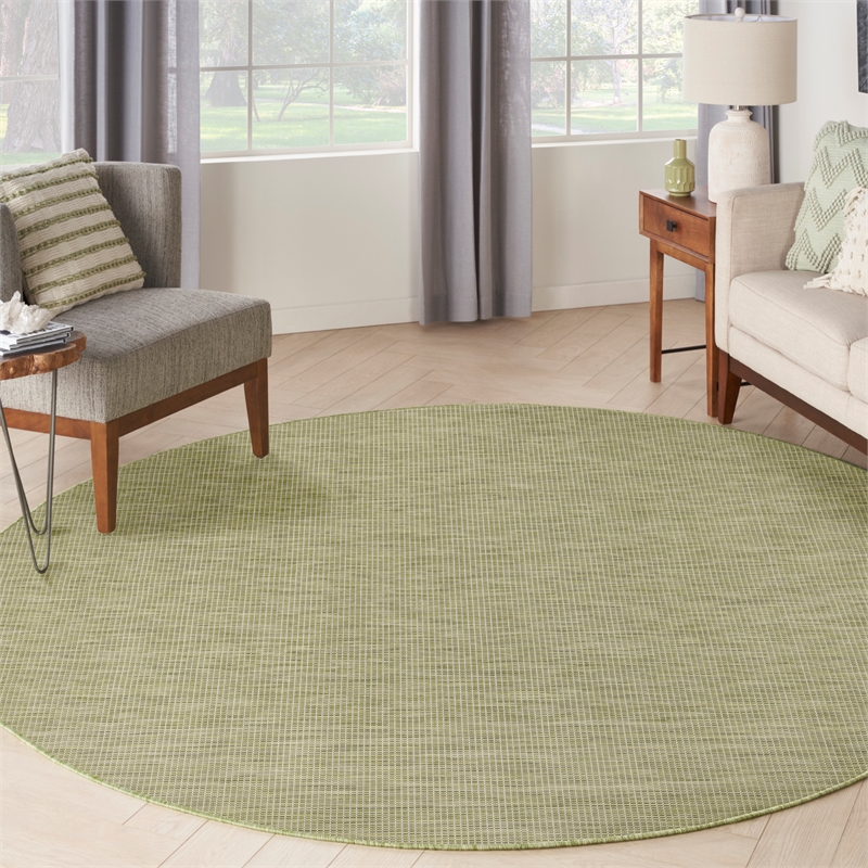 Nourison Home Positano 6' x Round Fabric Green Area Rug