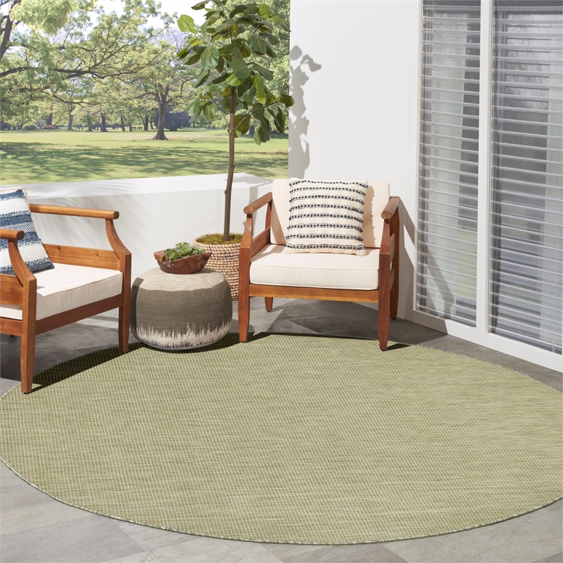 Nourison Home Positano 6' x Round Fabric Green Area Rug
