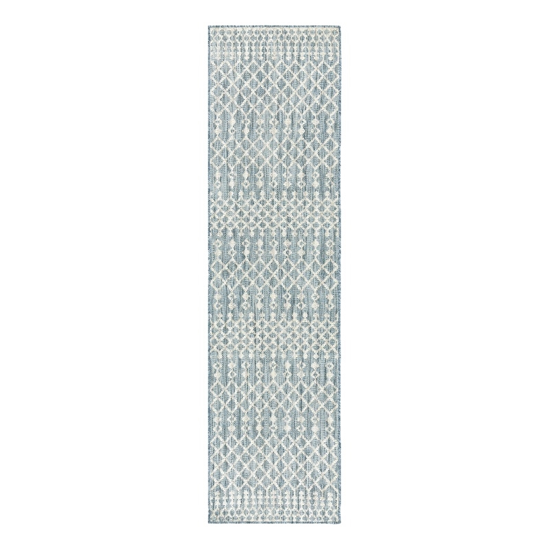 Nourison Home Positano 8' Runner FabricAqua Area Rug