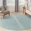 Nourison Home Positano 8' x Round Fabric Aqua Area Rug