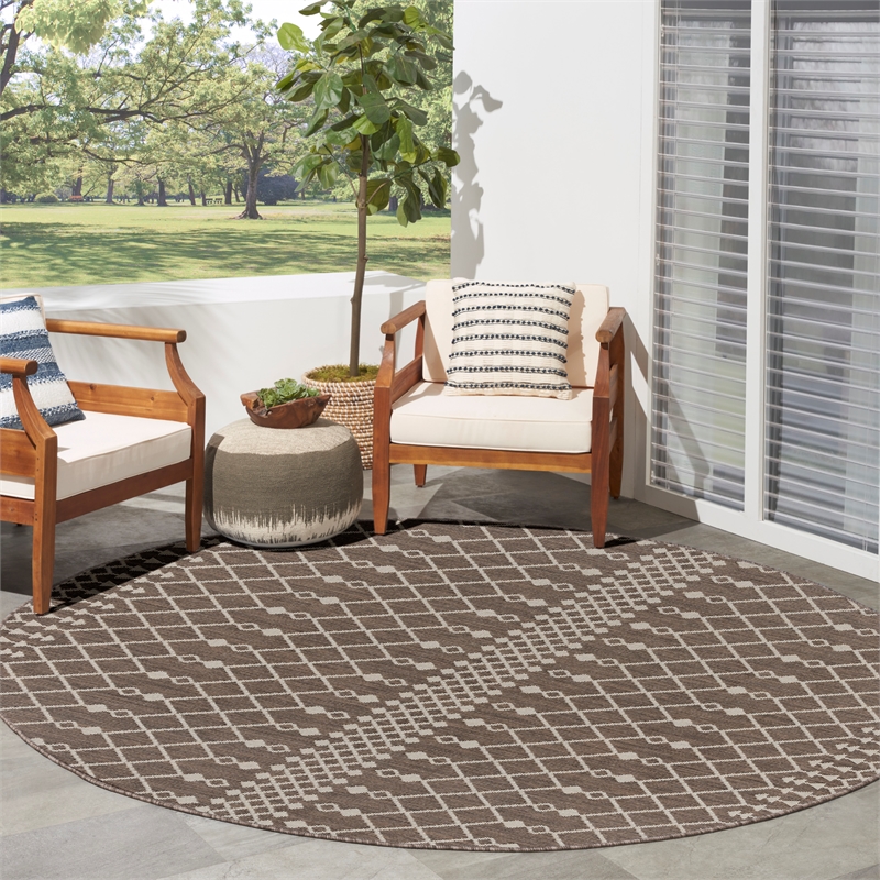 Nourison Home Positano 8' x Round Fabric Natural Area Rug