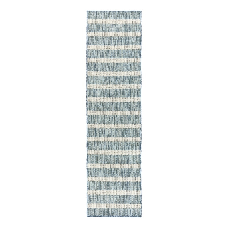 Nourison Home Positano 10' Runner Fabric Aqua Ivory Area Rug