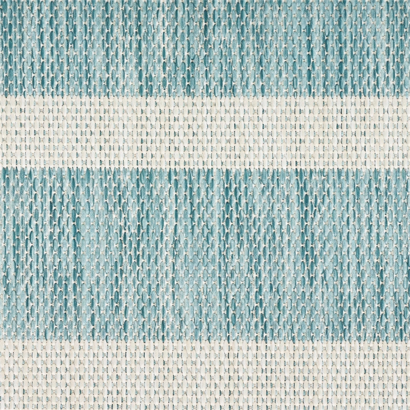 Nourison Home Positano 6' x Round Fabric Aqua Ivory Area Rug