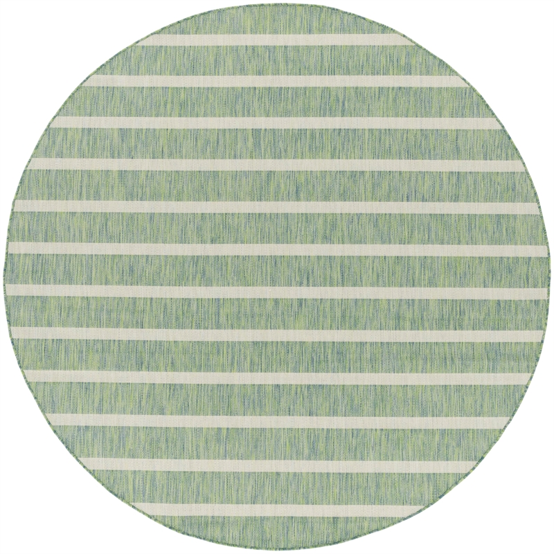 Nourison Home Positano 8' x Round Fabric Blue Green Ivory Area Rug