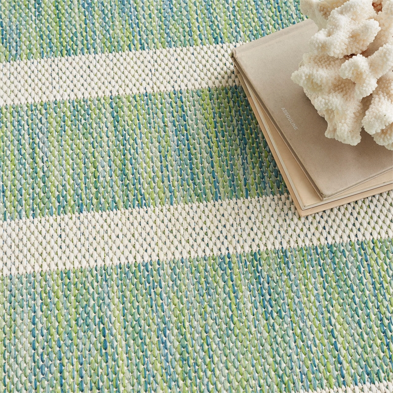 Nourison Home Positano 8' x Round Fabric Blue Green Ivory Area Rug