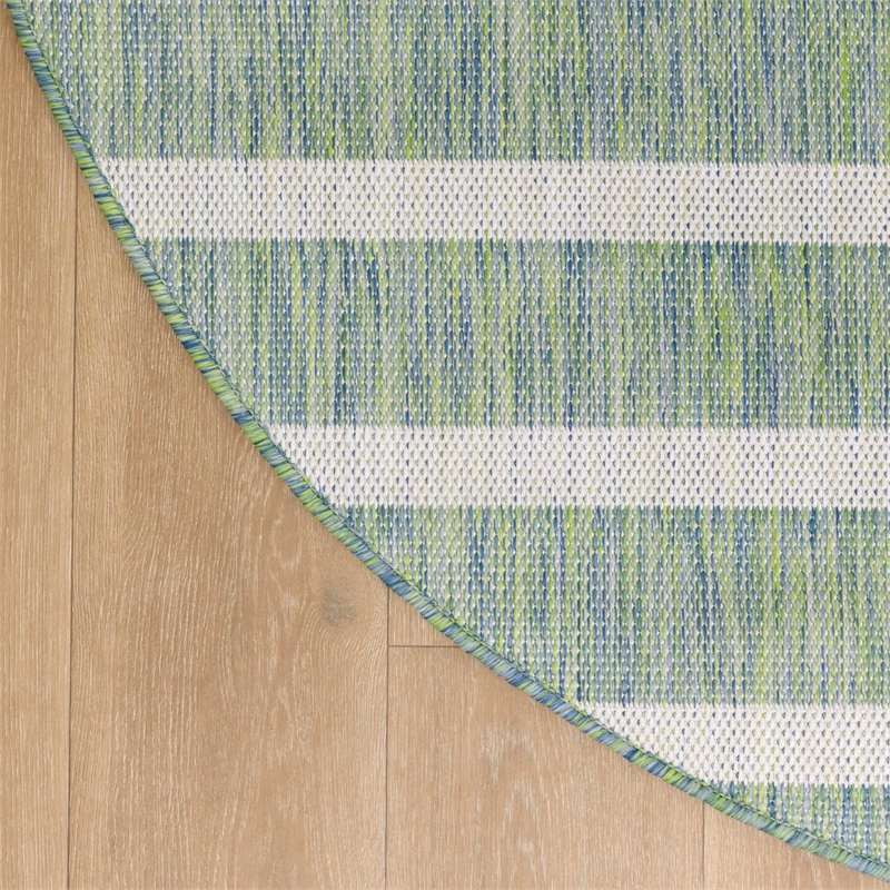 Nourison Home Positano 8' x Round Fabric Blue Green Ivory Area Rug