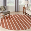 Nourison Home Positano 6' x Round Fabric Terracotta Ivory Area Rug