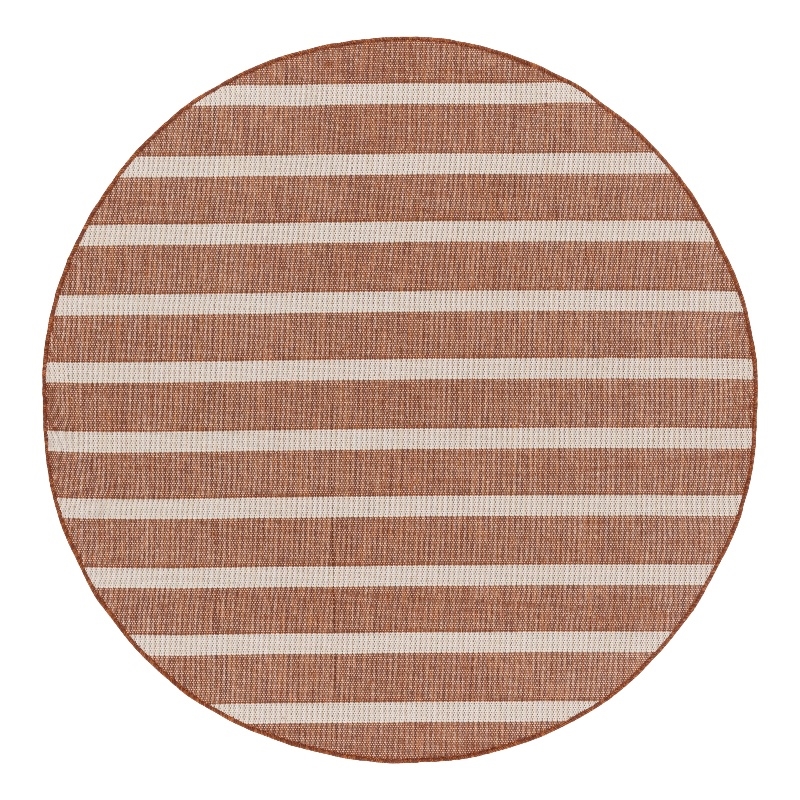 Nourison Home Positano 6' x Round Fabric Terracotta Ivory Area Rug