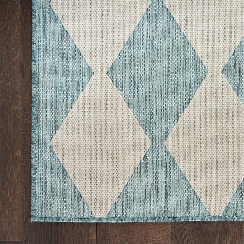 Nourison Home Positano 6' Runner Fabric Aqua Area Rug