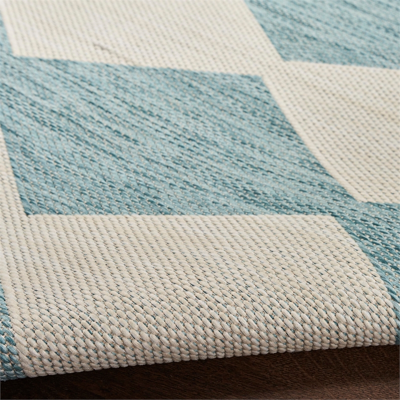 Nourison Home Positano 6' Runner Fabric Aqua Area Rug