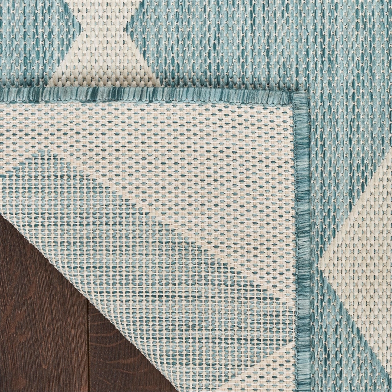 Nourison Home Positano 6' Runner Fabric Aqua Area Rug