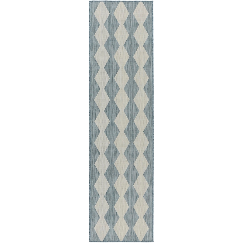 Nourison Home Positano 10' Runner Fabric Aqua Area Rug