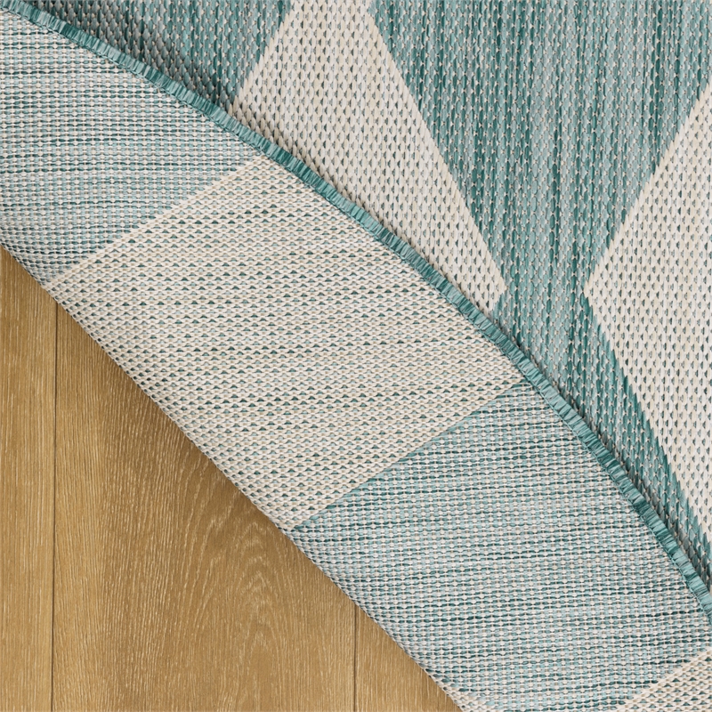 Nourison Home Positano 6' x Round Fabric Aqua Area Rug