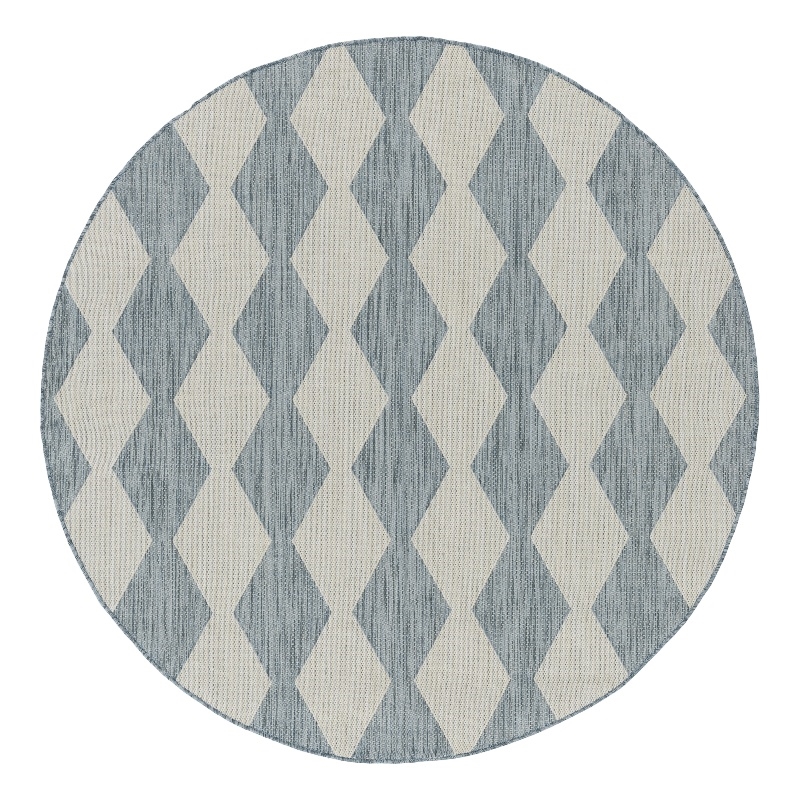 Nourison Home Positano 6' x Round Fabric Aqua Area Rug