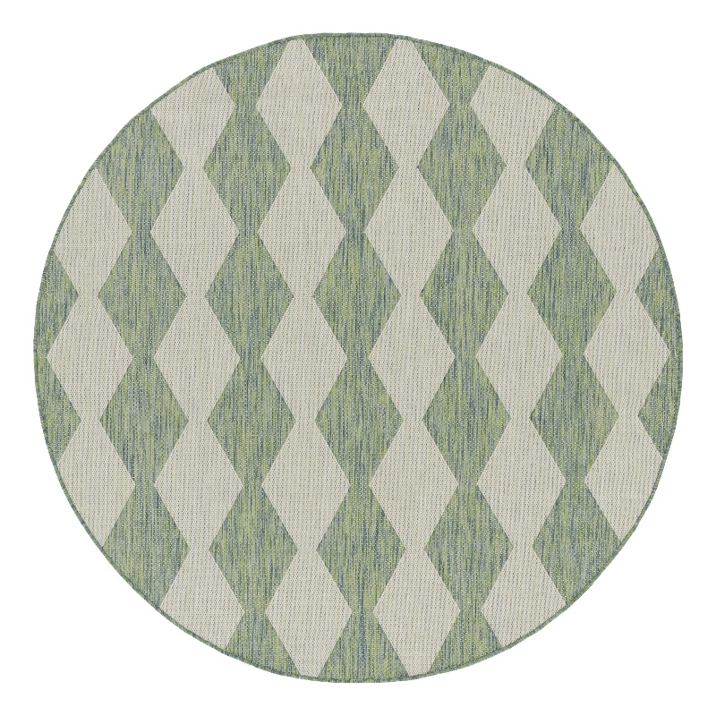 Nourison Home Positano 6' x Round Fabric Blue Green Area Rug