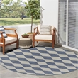 Nourison Home Positano 6' x Round Fabric Navy Blue Area Rug